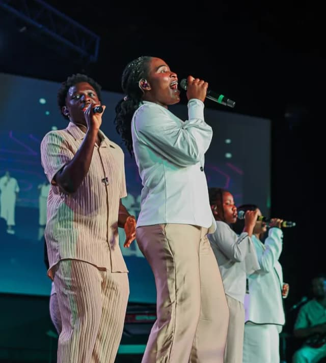 Worship singers on stage at AYAC USA